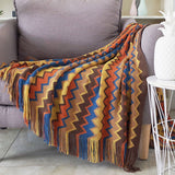 Boho Colorful Knitted Blanket