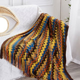 Boho Colorful Knitted Blanket