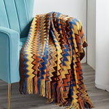 Boho Colorful Knitted Blanket