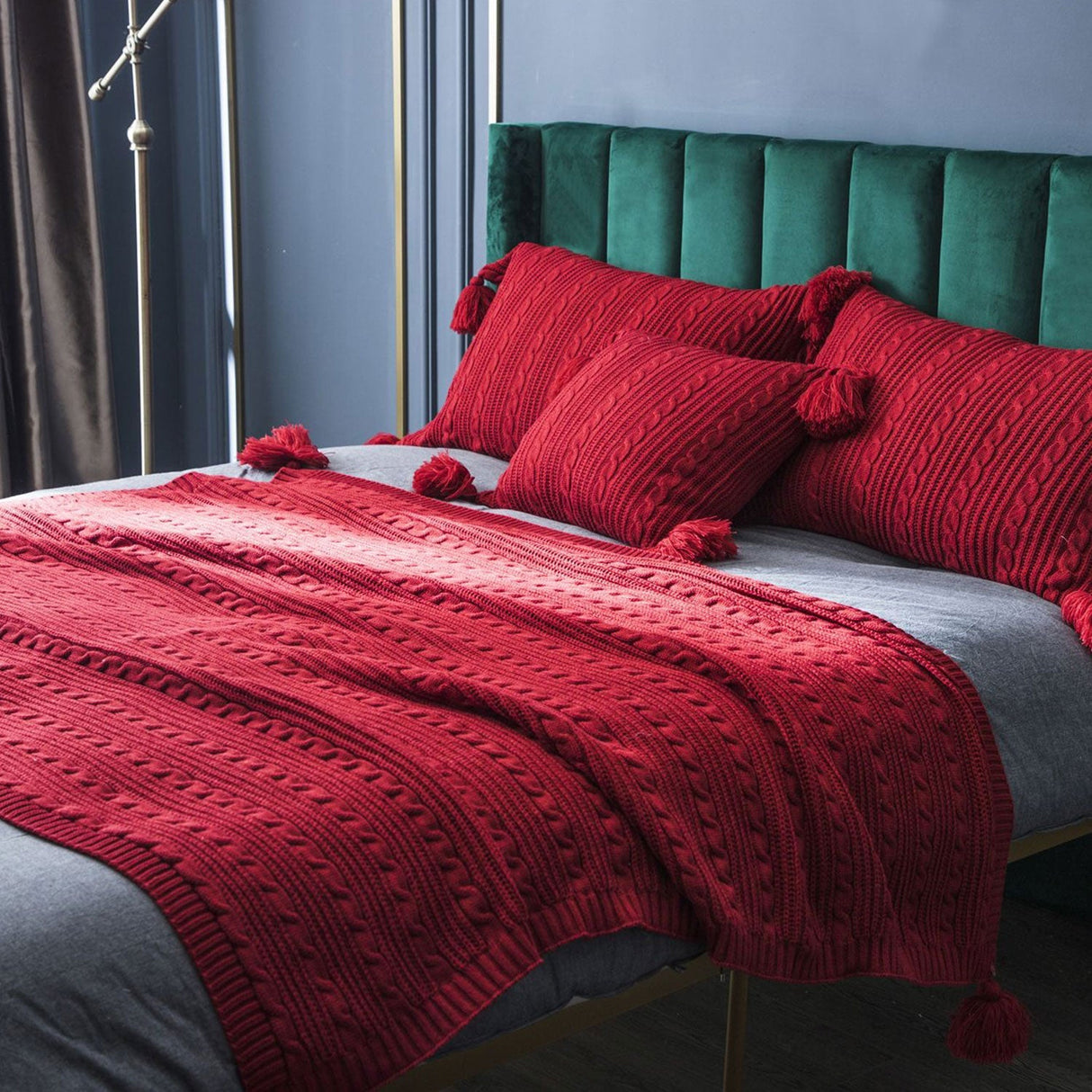 Red Knitted Blanket