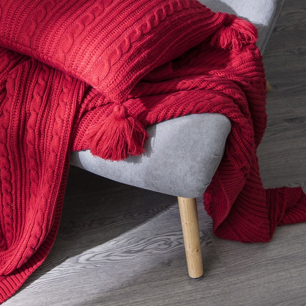 Red Knitted Blanket