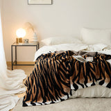 Tiger Print Warm Throw Blanket