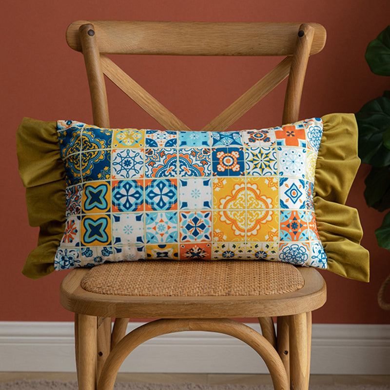 Ethnic Ruffles Throw Pillow Covers