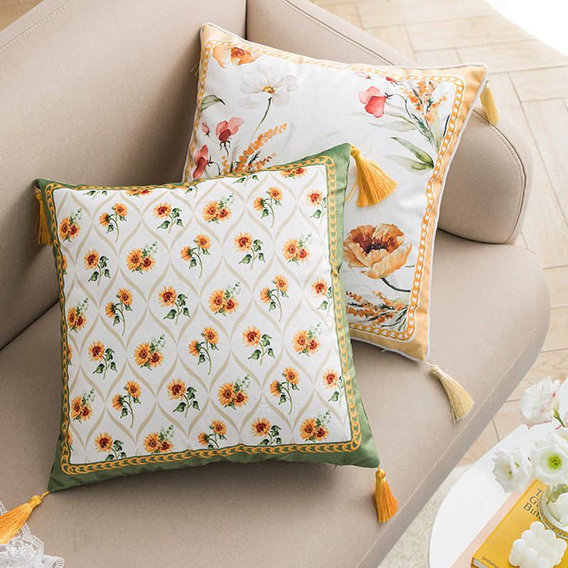 Farmhouse Floral Throw Pillow Covers