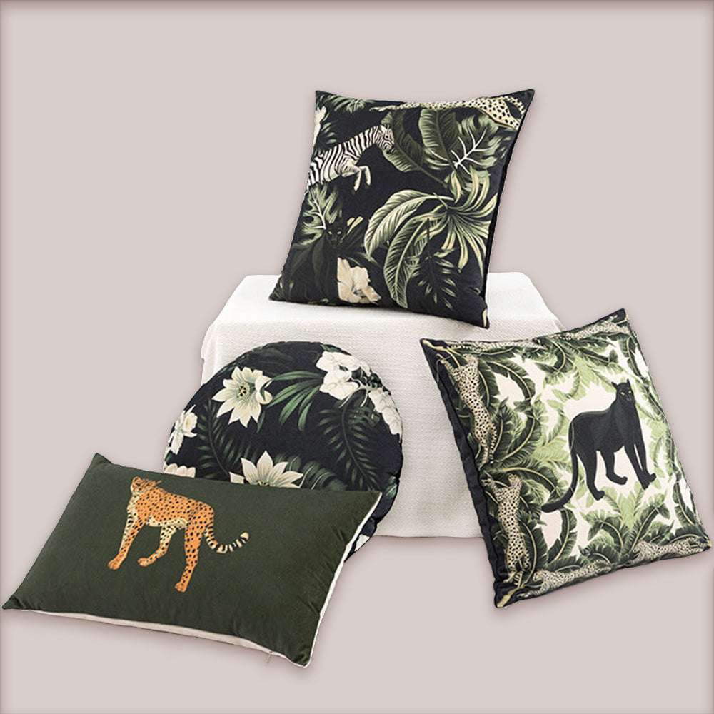 African Animal Throw Pillow Covers