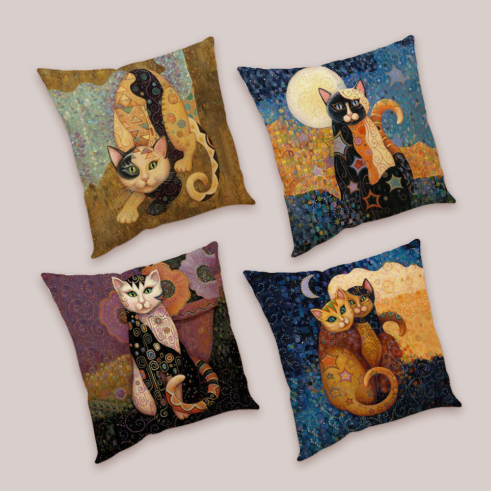 Cat Print Throw Pillow Covers