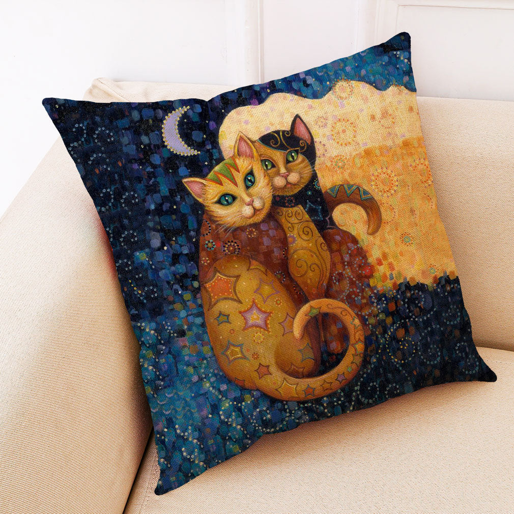 Cat Print Throw Pillow Covers