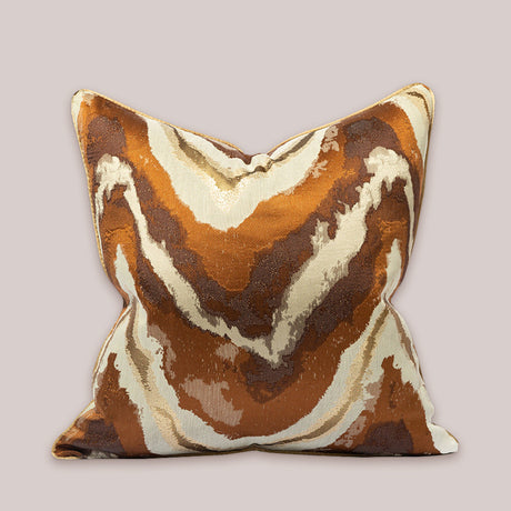 Gold Copper Mosaic Throw Pillow Covers