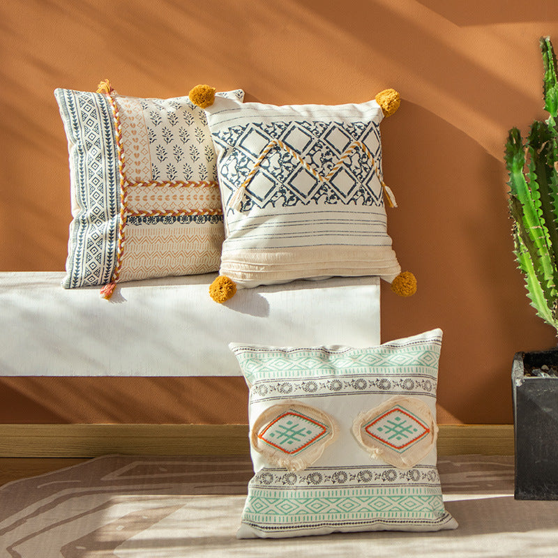 Bohemian Cotton Throw Pillow Covers