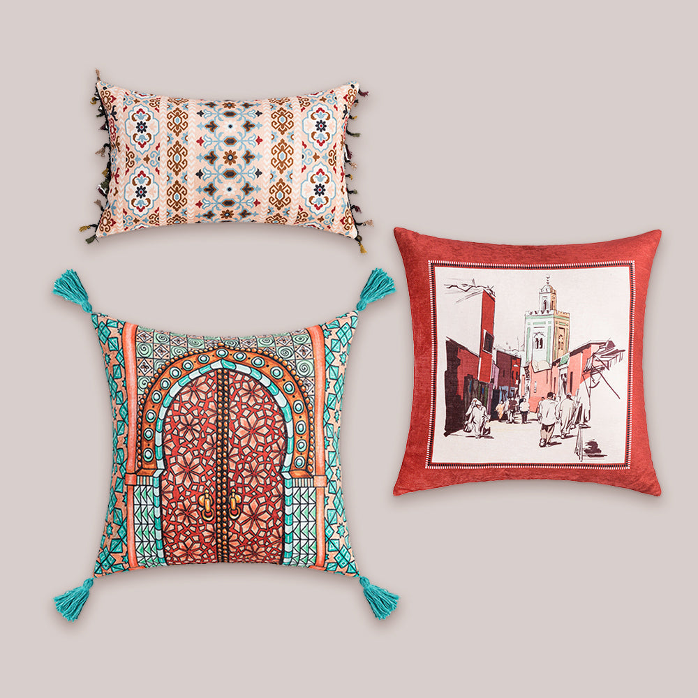 Moroccan Geometric Throw Pillow Covers