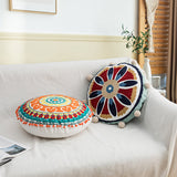 Round Ethnic Throw Pillow Covers