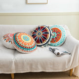 Round Ethnic Throw Pillow Covers