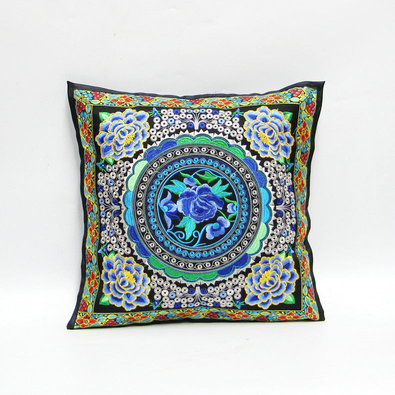 Blue Floral Throw Pillow Covers