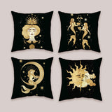 Gold Tarot Throw Pillow Covers