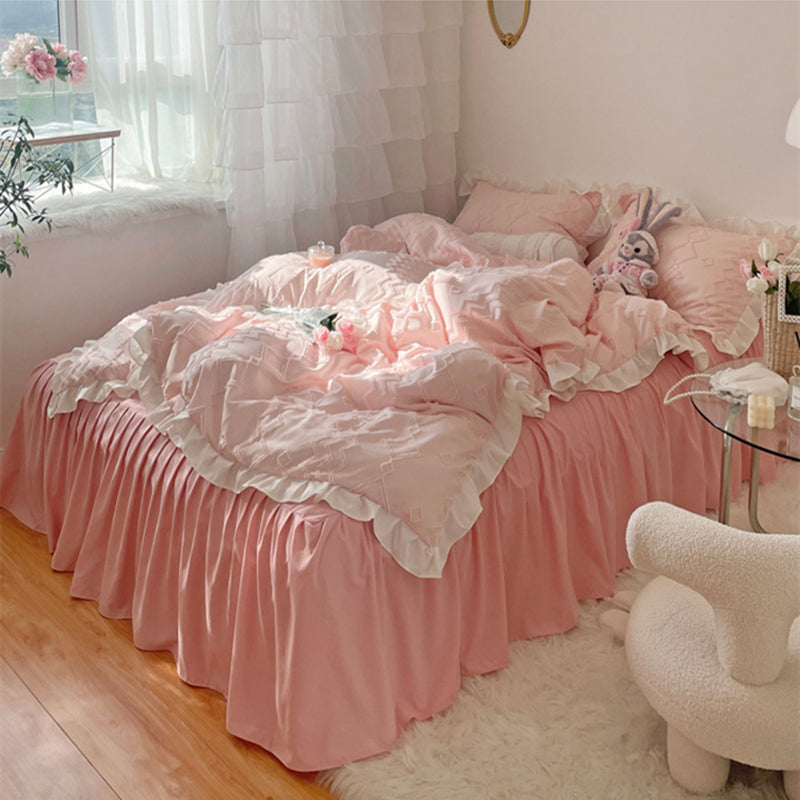 Light Pink Lace Bedding Set