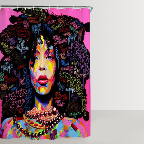 Black Female Shower Curtain