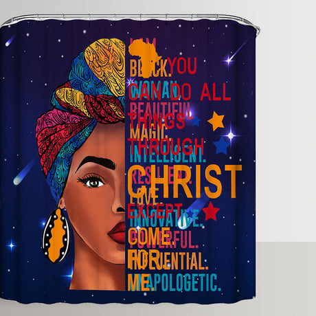 Black Female Shower Curtain