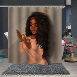 Black Female Shower Curtain