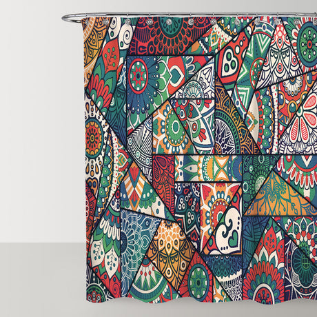 Abstract Patchwork Shower Curtain