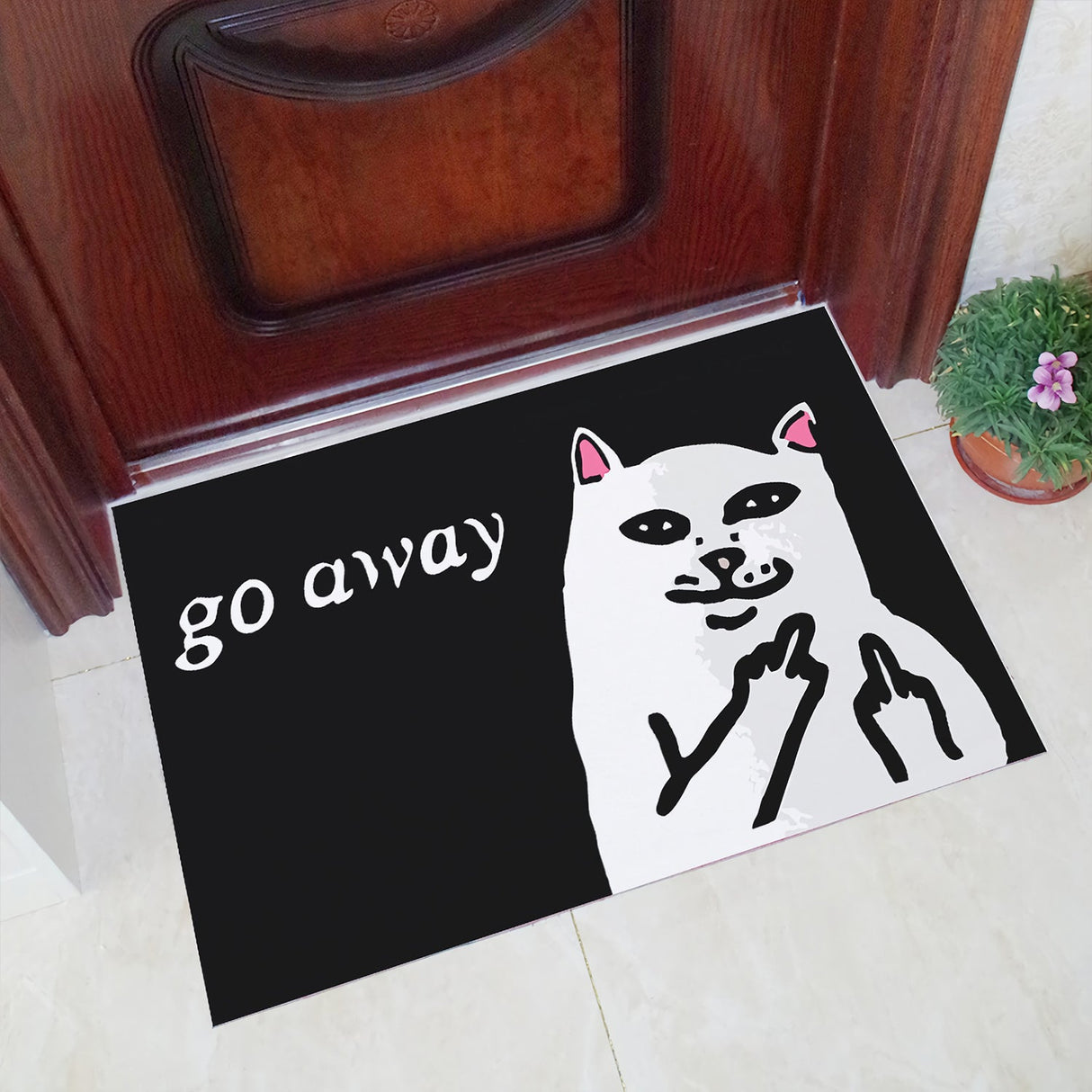 Funny Cat Rubber Door Mat