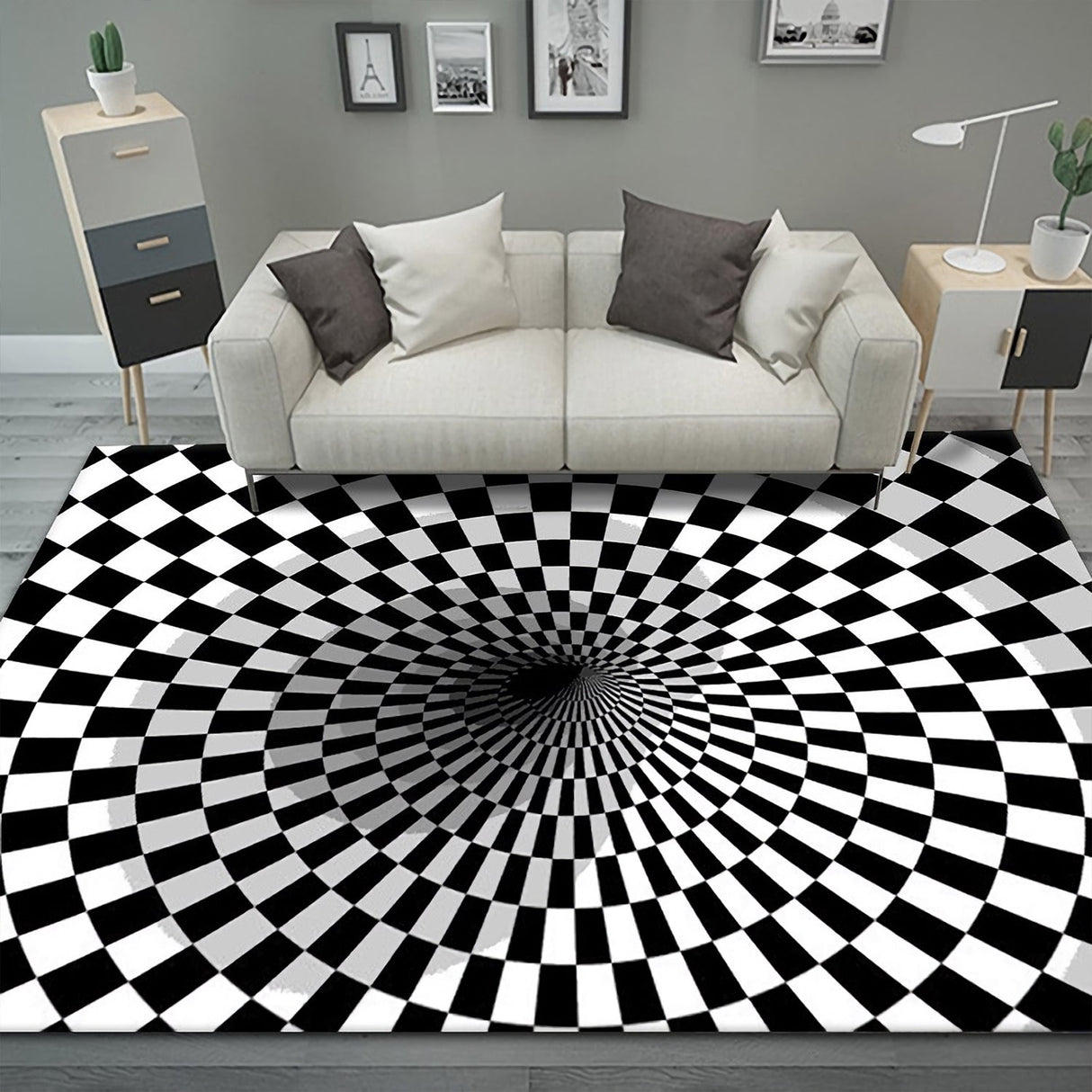 3D Vortexes Illusion Round Rugs