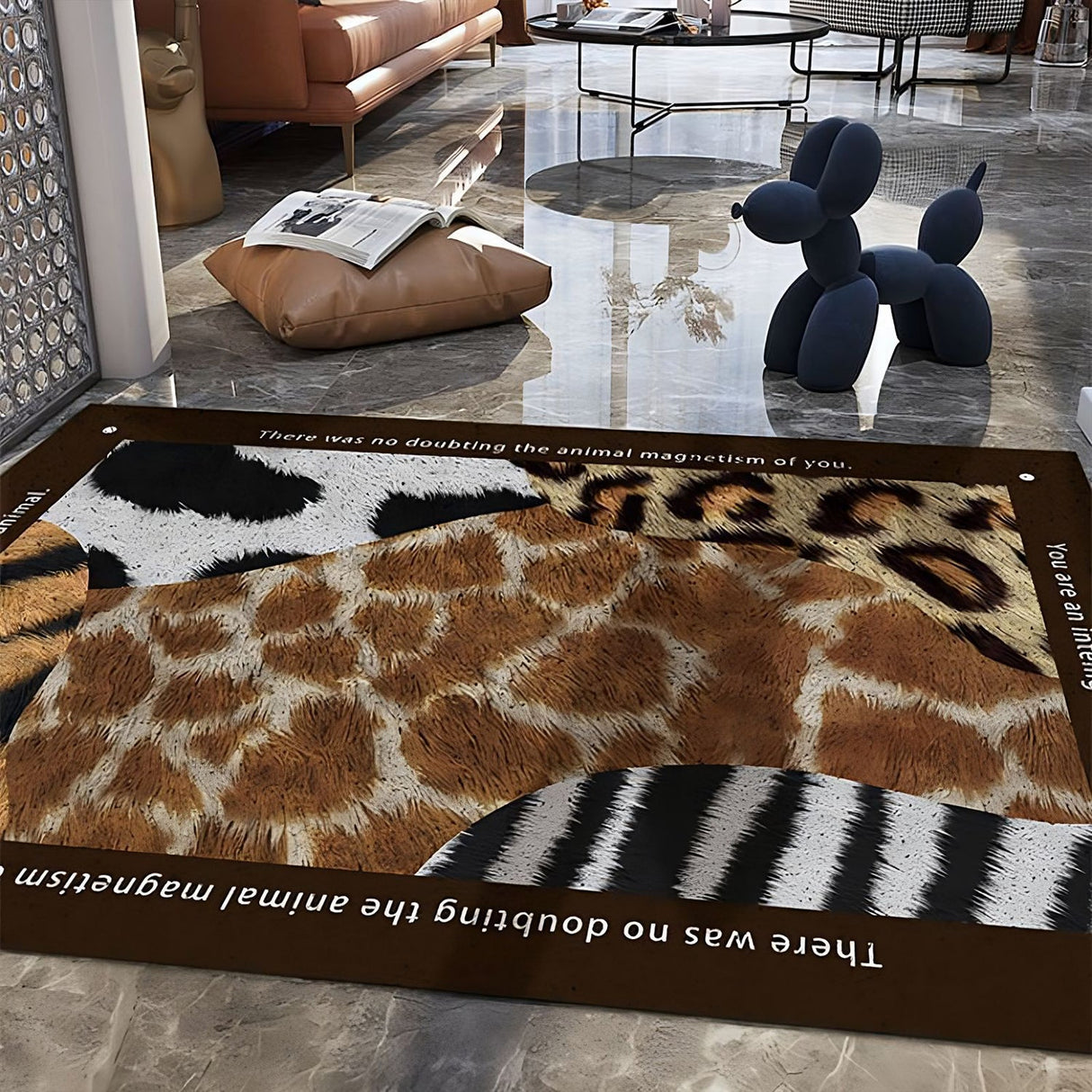 Patchwork Animal Print Safari Rug