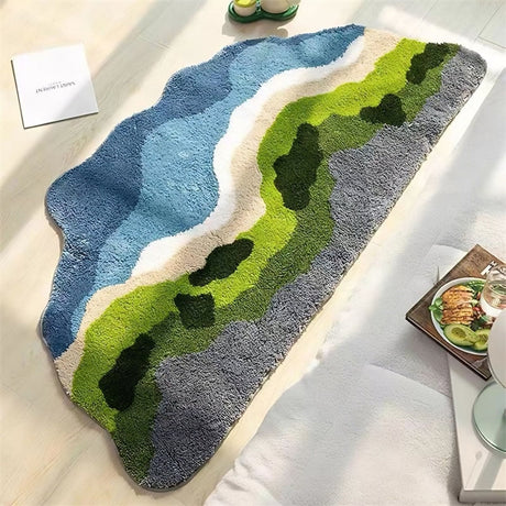 Green Moss Soft Fluffy Rug