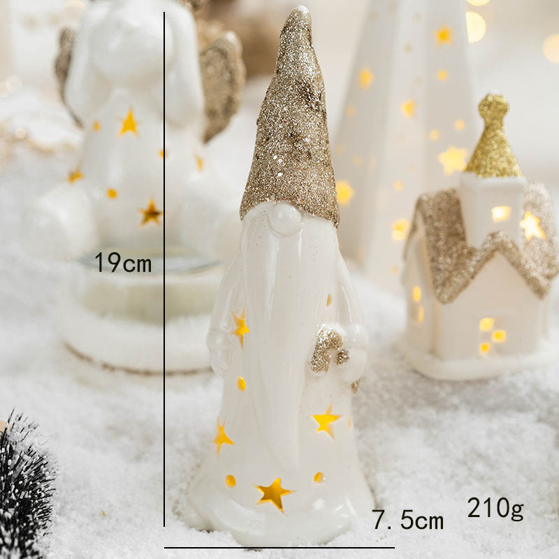 Christmas White And Gold Ornaments For Party Decoration