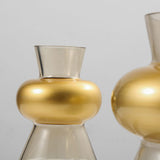 Conical Golden Glass Vase Set (2 PCS)