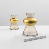 Conical Golden Glass Vase Set (2 PCS)