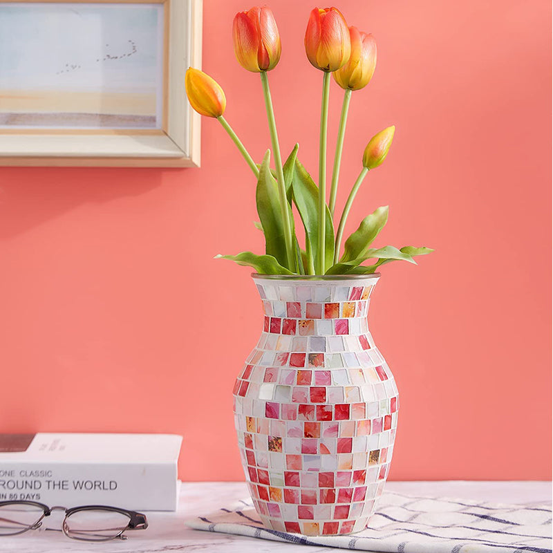 Shell Mosaic Glass Vase