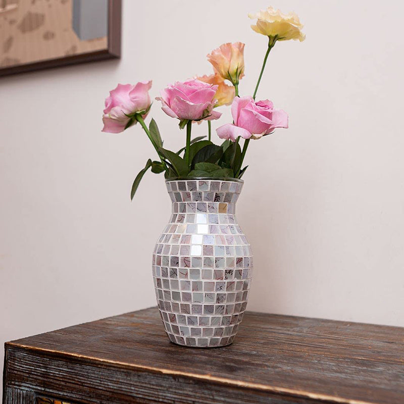 Shell Mosaic Glass Vase