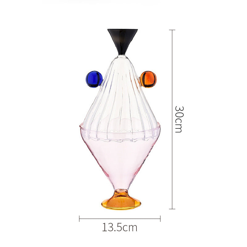 Tapered Flower Art Glass Vase