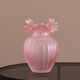 Pink Wavy Mouth Glass Bud Vase