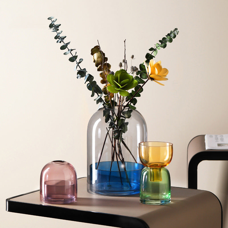 Colorful Art Glass Vase Set