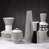 Shaped Black and White Geometric Vase