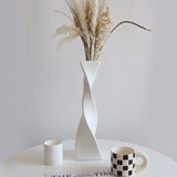 Black and White Shaped Twisted Ceramic Vase