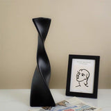 Black and White Shaped Twisted Ceramic Vase