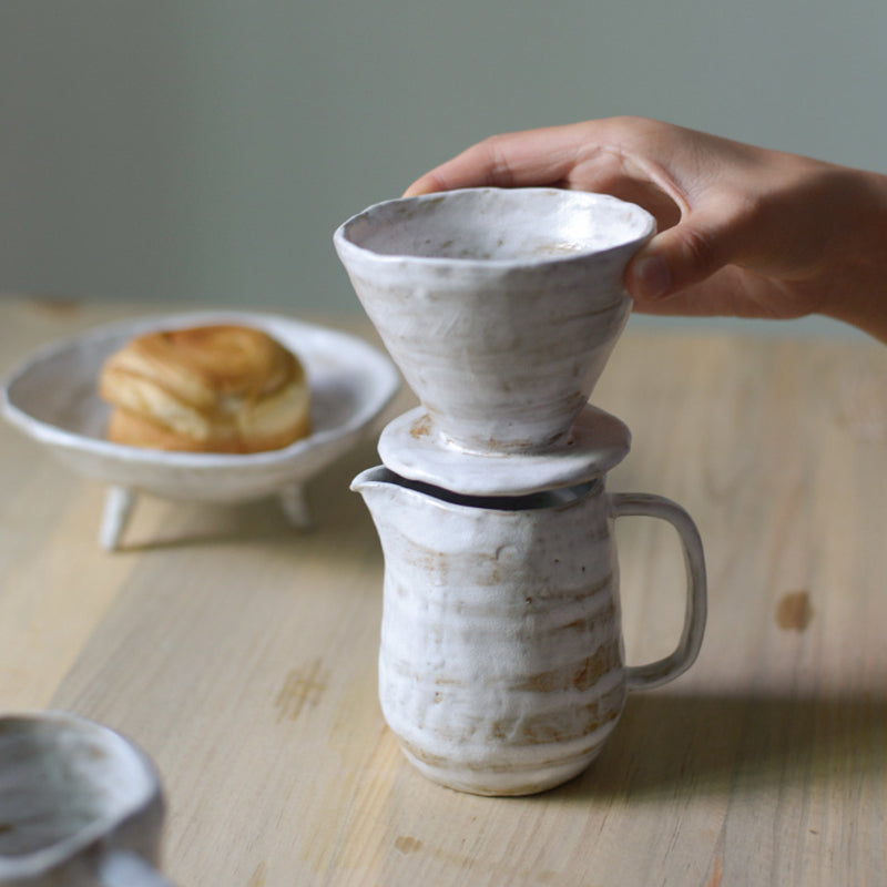 Japanese Retro Handmade Coffee Pot Cups Saucer Set