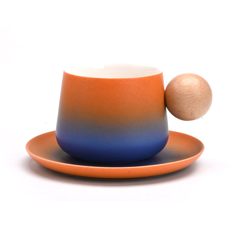 Red And Blue Modern Creative Ceramic Coffee Cup Set