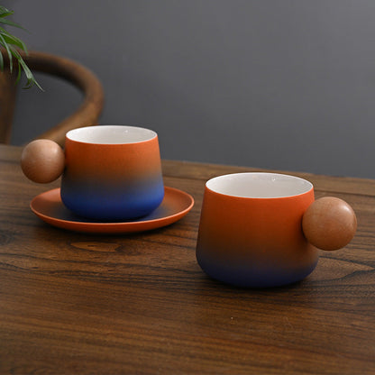 Red And Blue Modern Creative Ceramic Coffee Cup Set