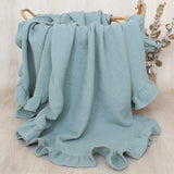 Ruffled cotton baby blanket, swaddle wrap