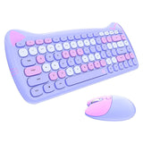 Cute Cat Wireless Keyboard Set