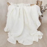 Ruffled cotton baby blanket, swaddle wrap