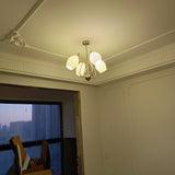 Ceramic Ribbed Chandelier