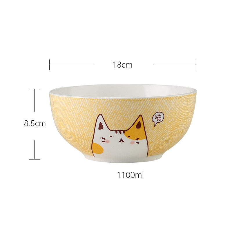 Cute Cat Ceramic Dinner Plate Set