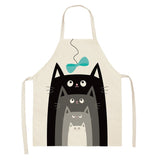 Cute Cat Cartoon Linen Apron