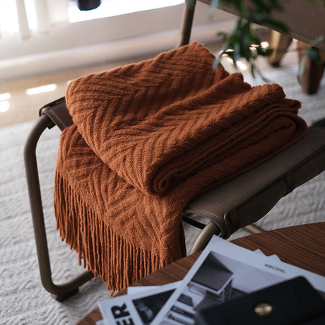 Zig-Zag Throw Blanket Dark Academia