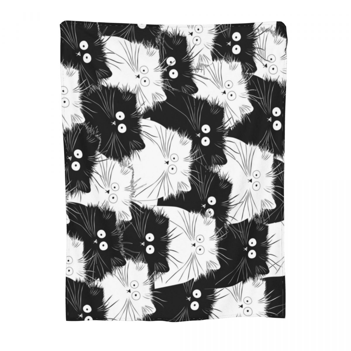 Cute Cat Black White Blanket