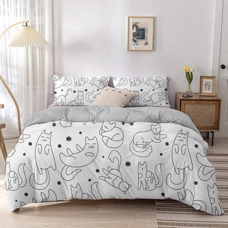 Cartoon Cat Duvet Bedding Set